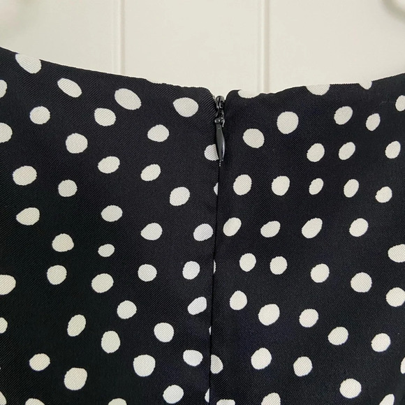 NWOT | AB Studio women’s black‎ polka dotted sleeveless zip dress — size 12 - Picture 4 of 6